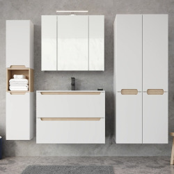 Meuble de salle de bain sous lavabo Naturel Stilla 80x60x45 cm blanc (STILLAD08057DBK)