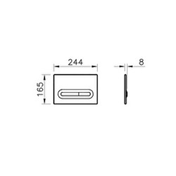  Loop T Plaque de déclenchement double touche, noir mat (740-0711)