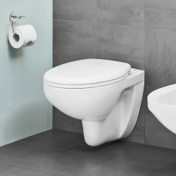 Pack WC Bâti-support Rapid SL + Cuvette Bau sans bride + Abattant SoftClose + Plaque Chrome (RapidSL082-Bau-1)