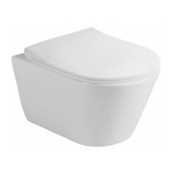 Pack Autoportant Bâti-support Duofix + WC sans bride SAPHO Avva + Abattant softclose + Plaque blanche (AvvaGebX)