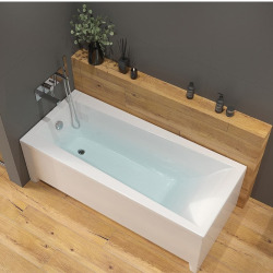 170x75 cm Idea Plus baignoire rectangulaire en acrylique, gauche et droite, sans pieds, blanc (ID1700PLUS)