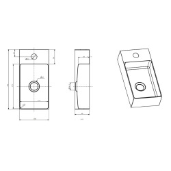 Aurum Lave mains en Acier Inoxydable 304, 40x22x11cm, Or brossé PVD (SATAUR4022BG)