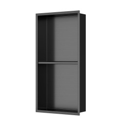 Swiss Aqua Technologies Aurum Niche de Douche à encastrer, Acier Inoxydable 304, 2 étagères, 60x30x10cm, Gun Métal brossé PVD (SATAURN6030SBGM)