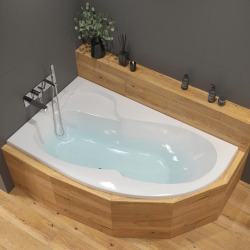 Vanda II Baignoire rectangulaire, 170x70cm orientation gauche et droite, en acrylique, avec pieds, Blanc (CP21000000-SET)