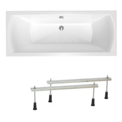 Vanda II Baignoire rectangulaire, 170x70cm orientation gauche et droite, en acrylique, avec pieds, Blanc (CP21000000-SET)
