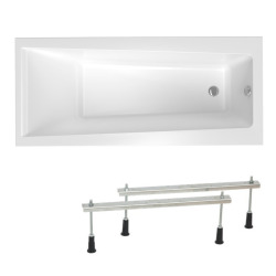 Vanda II Baignoire rectangulaire, 170x70cm orientation gauche et droite, en acrylique, avec pieds, Blanc (CP21000000-SET)