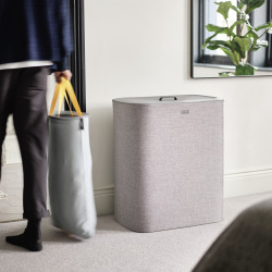  Tota Trio 90 L (3x30 L), panier de séparation du linge, 3 sacs en toile lavable en machine, gris (50024)