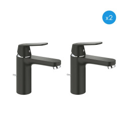 Grohe Lot de 2 mitigeurs monocommande 1/2″ Lavabo Taille M, noir (23325KW0-DUO)