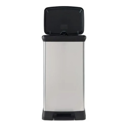 Deco bin 50L Poubelle à pédale, 39 x 29 x 73 cm, Argent (187177)