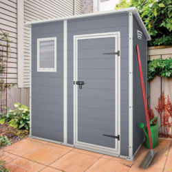 Manor 6 x 4 abri de jardin 183,5 x 111 x 200,5 cm, Gris/blanc (230394)