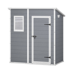 Manor 6 x 4 abri de jardin 183,5 x 111 x 200,5 cm, Gris/blanc (230394)