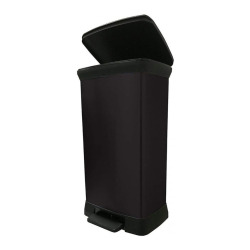 Deco bin 50L Poubelle à pédale, 39 x 29 x 73 cm, Noir (187178)
