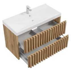 Meuble de salle de bain avec lavabo SAT Delano 100x56x46 cm chêne mat (DELANO100ZDUM)