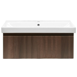 Meuble de salle de bain avec lavabo SAT Evolution 98x30x44,8 cm noyer mat (SATEVO100NAU1)
