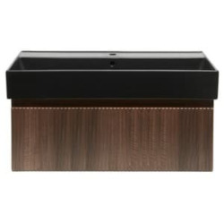 Meuble de salle de bain avec lavabo SAT Evolution 98x30x44,8 cm noyer mat (SATEVO100NAU2B)