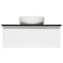 Meuble de salle de bain avec comptoir en pierre artificielle SAT Evolution 98x30x44,8 cm blanc mat (SATEVO100WMTK)