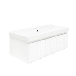 Meuble de salle de bain avec lavabo SAT Evolution 98x30x44,8 cm blanc mat (SATEVO100WMU1)