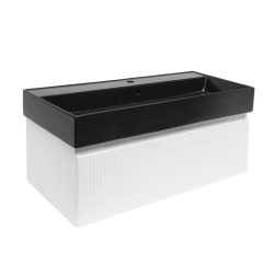 Meuble de salle de bain avec lavabo SAT Evolution 98x30x44,8 cm blanc mat (SATEVO100WMU2B)