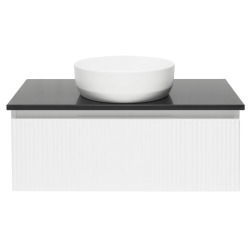 Meuble de salle de bain avec comptoir en granit SAT Evolution 98x30x44,8 cm blanc mat (SATEVO100WMZ)