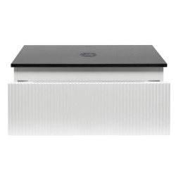 Meuble de salle de bain avec comptoir en granit SAT Evolution 98x30x44,8 cm blanc mat (SATEVO100WMZ)