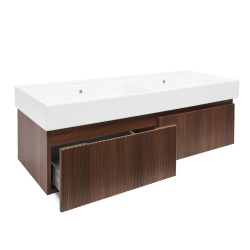 Meuble de salle de bain avec lavabo SAT Evolution 118x30x44,8 cm noyer mat (SATEVO120NAU2)