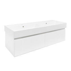 Meuble de salle de bain avec lavabo SAT Evolution 118x30x44,8 cm blanc mat (SATEVO120WMU2)