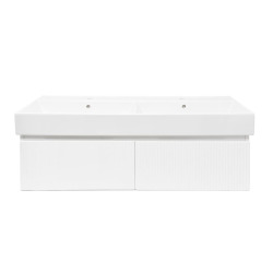 Meuble de salle de bain avec lavabo SAT Evolution 118x30x44,8 cm blanc mat (SATEVO120WMU2)