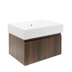 Meuble de salle de bain avec lavabo SAT Evolution 58x30x44,8 cm noyer mat (SATEVO60NAU2)
