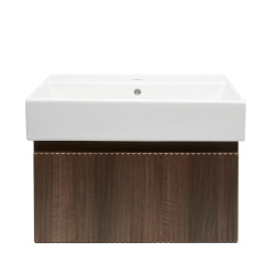 Meuble de salle de bain avec lavabo SAT Evolution 58x30x44,8 cm noyer mat (SATEVO60NAU2)