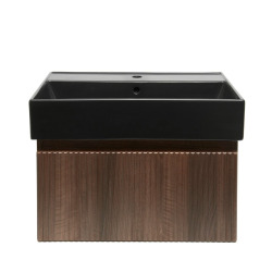 Meuble de salle de bain avec lavabo SAT Evolution 58x30x44,8 cm noyer mat (SATEVO60NAU2B)