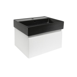 Meuble de salle de bain avec lavabo SAT Evolution 58x30x44,8 cm blanc mat (SATEVO60WMU2B)