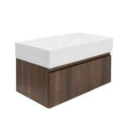 Meuble de salle de bain avec lavabo SAT Evolution 78x30x44,8 cm noyer mat (SATEVO80NAU2)