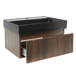 Meuble de salle de bain avec lavabo SAT Evolution 78x30x44,8 cm noyer mat (SATEVO80NAU2B)