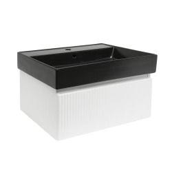Meuble de salle de bain avec lavabo SAT Evolution 78x30x44,8 cm blanc mat (SATEVO80WMU2B)