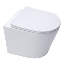 Pack WC Bati-support Geberit extra-plat + WC Swiss Aqua Technologies sans bride + plaque