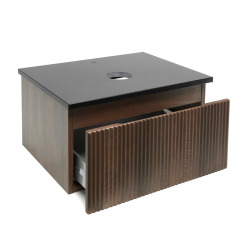 Meuble de salle de bain avec comptoir en granit SAT Evolution 58x30x44,8 cm noyer mat (SATEVO60NAZ)