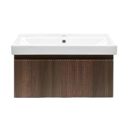 Meuble de salle de bain avec lavabo SAT Evolution 78x30x44,8 cm noyer mat (SATEVO80NAU1)