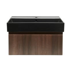 Meuble de salle de bain avec lavabo SAT Evolution 78x30x44,8 cm noyer mat (SATEVO80NAU2B)