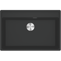 Franke Maris MRG 210-110-72 Evier sous plan/à fleur 75x50cm, avec bonde et siphon, en Fragranit+, Noir mat