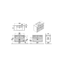 Meuble de salle de bain avec lavabo Vitra Root 100x67x46 cm vert mat (ROOTG100GINTS)
