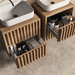 Meuble de salle de bain sous lavabo SAT Delano 80x46 cm chêne mat (DELANO80ZDDE)