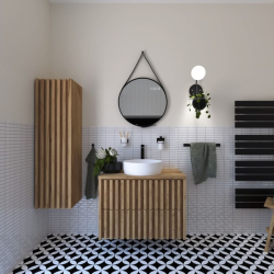Meuble de salle de bain sous lavabo SAT Delano 80x46 cm chêne mat (DELANO80ZDDE)