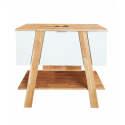 Meuble de salle de bain sous lavabo Naturel Home 80x73x46 cm, blanc  (HOMEUMDB)