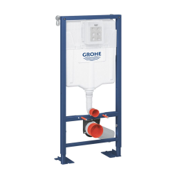 SOLIDO Pack Bâti-support + Cuvette suspendue + Abattant +Set de montage +Plaque chrome (AUTOPORTANT-BAU-1-SABO)