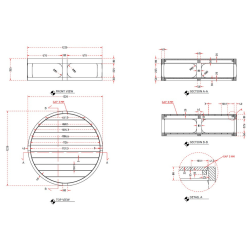 Table basse ronde de jardin en teck massif, 122x35.5 cm, deux plateaux (NATOFTB120120R)