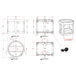  Table d'appoint ronde de jardin en teck massif, 50x50x43 cm, fabrication artisanale, deux plateaux (NATOFTB5050R)