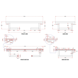  Table basse de jardin en teck massif, 153x82x30,5 cm, pieds-de-table design arrondis, fabrication artisanale (NATOFT15382S)