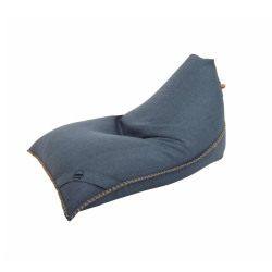 Soo Santaï Lazy Bro Indoor fauteuil poire 140x120x90cm interieur dehoussable, avec poignees et surpiqures, Bleu jeans, sans polystyrène