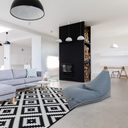 Soo Santaï Lazy Bro Indoor fauteuil poire 140x120x90cm interieur dehoussable, avec poignees et surpiqures, Bleu jeans, sans polystyrène