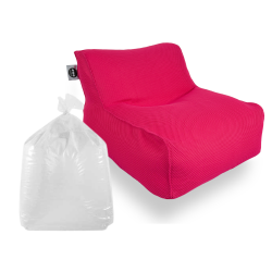 Soo Santaï Set Daddy Cool fauteuil XL + polystyrène 100 x 90 x 70cm intérieur & extérieur, déhoussable et résistant aux UV, Rose